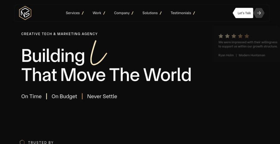 Never Settle website