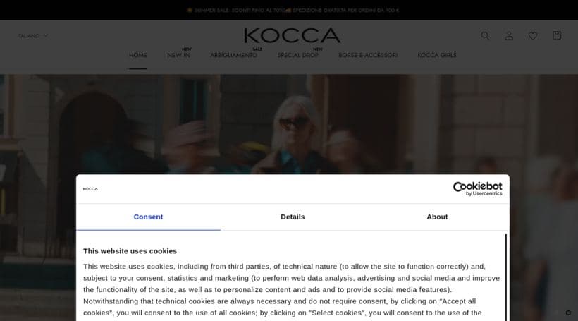 Kocca storefront, a client of Sintra Digital Business