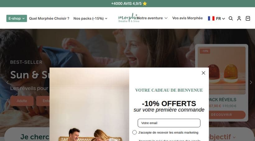 Morphée storefront, a client of Tamara Agency