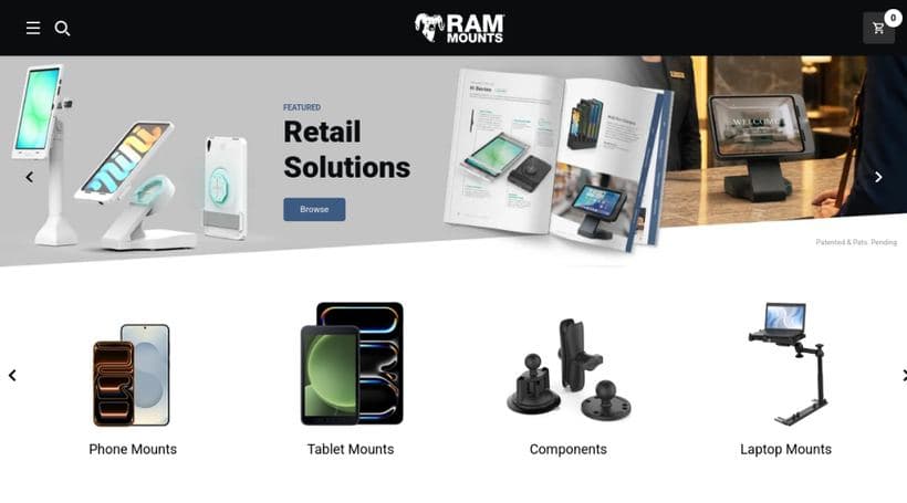 RAM Mounts storefront, a client of Ambaum