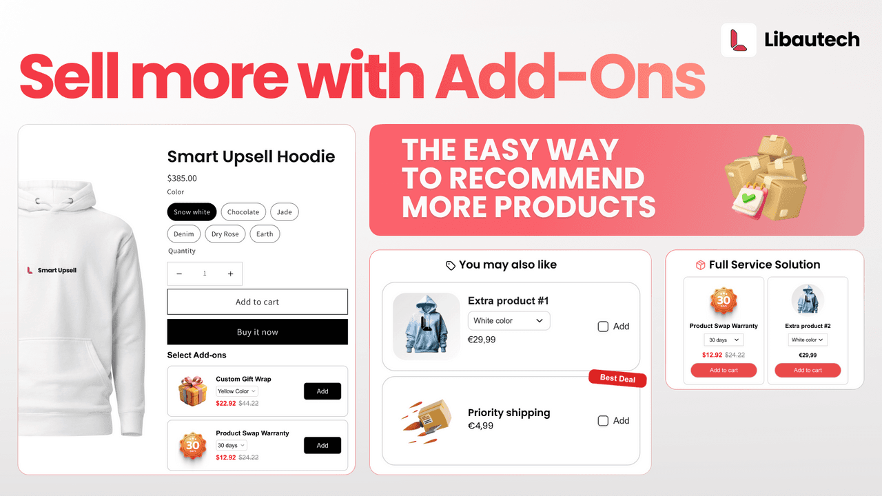 Libautech Bundles and Upsell showing a frequently bought together offer alongside other upsell types.