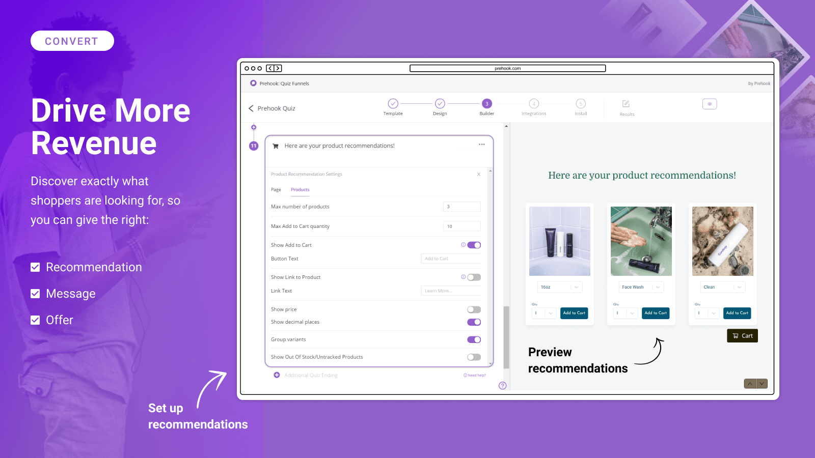 Prehook shown on its Shopify App Store listing.