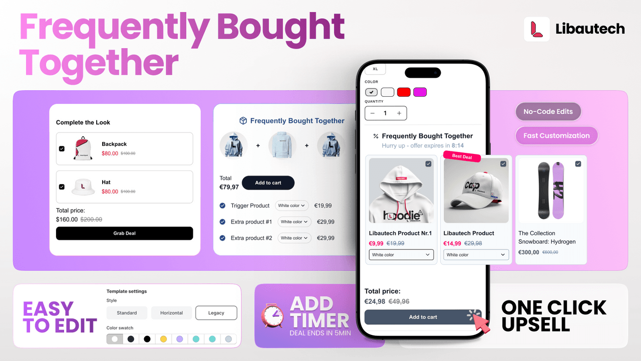 Libautech Bundles and Upsell showing a frequently bought together recommendation on a product page.