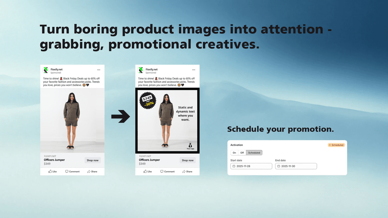 Flexify rebuilding the Meta product feed with variant grouping and image rules.