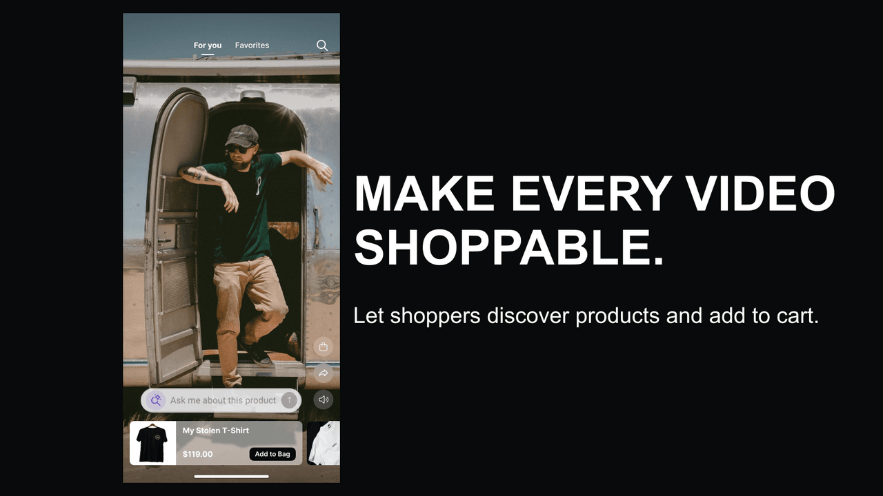 Tolstoy showing interactive and branching shoppable video.