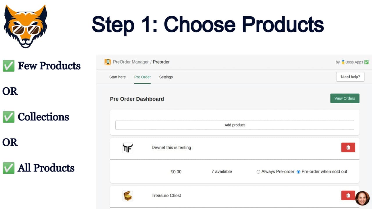 Preorder Wolf showing a simple pre-order button setup.