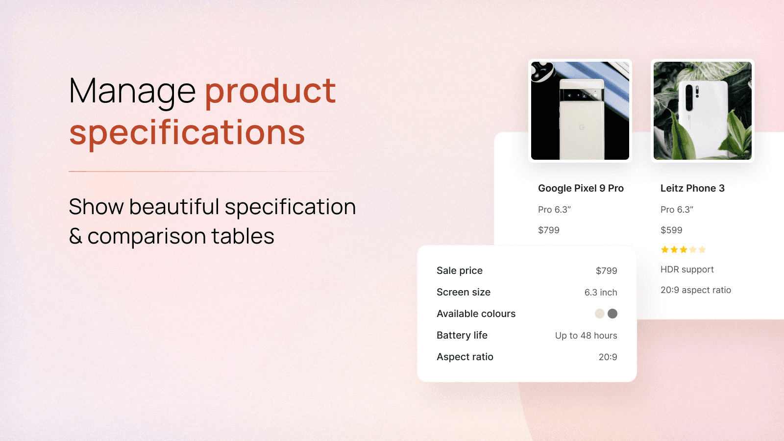 Bear Specification & Compare shown on its Shopify App Store listing.