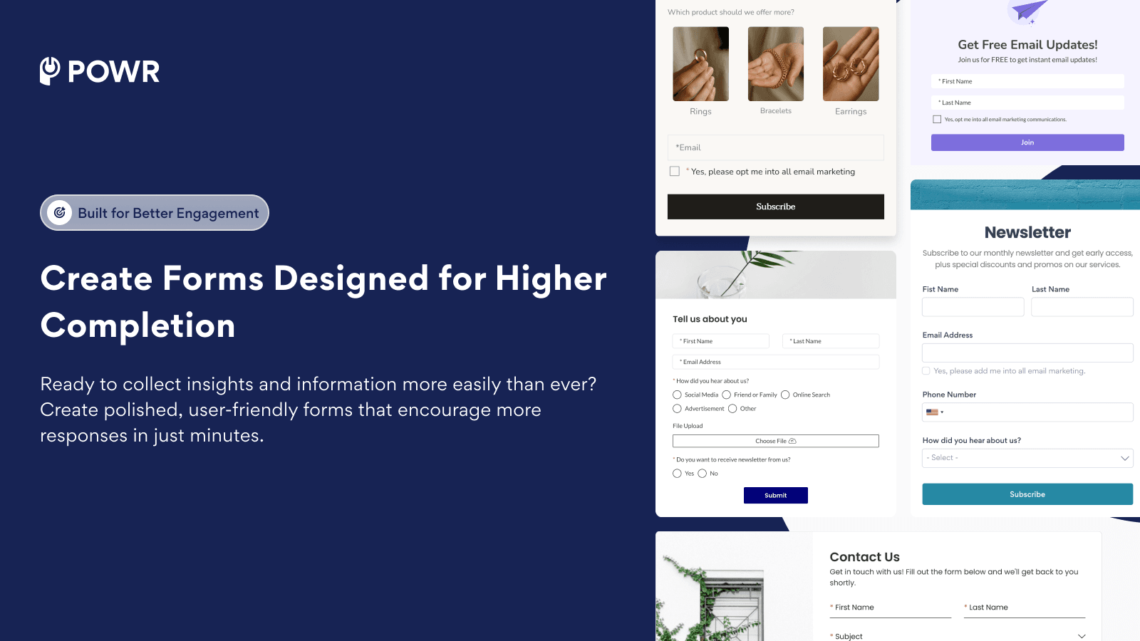 POWR Form Builder shown on its Shopify App Store listing.
