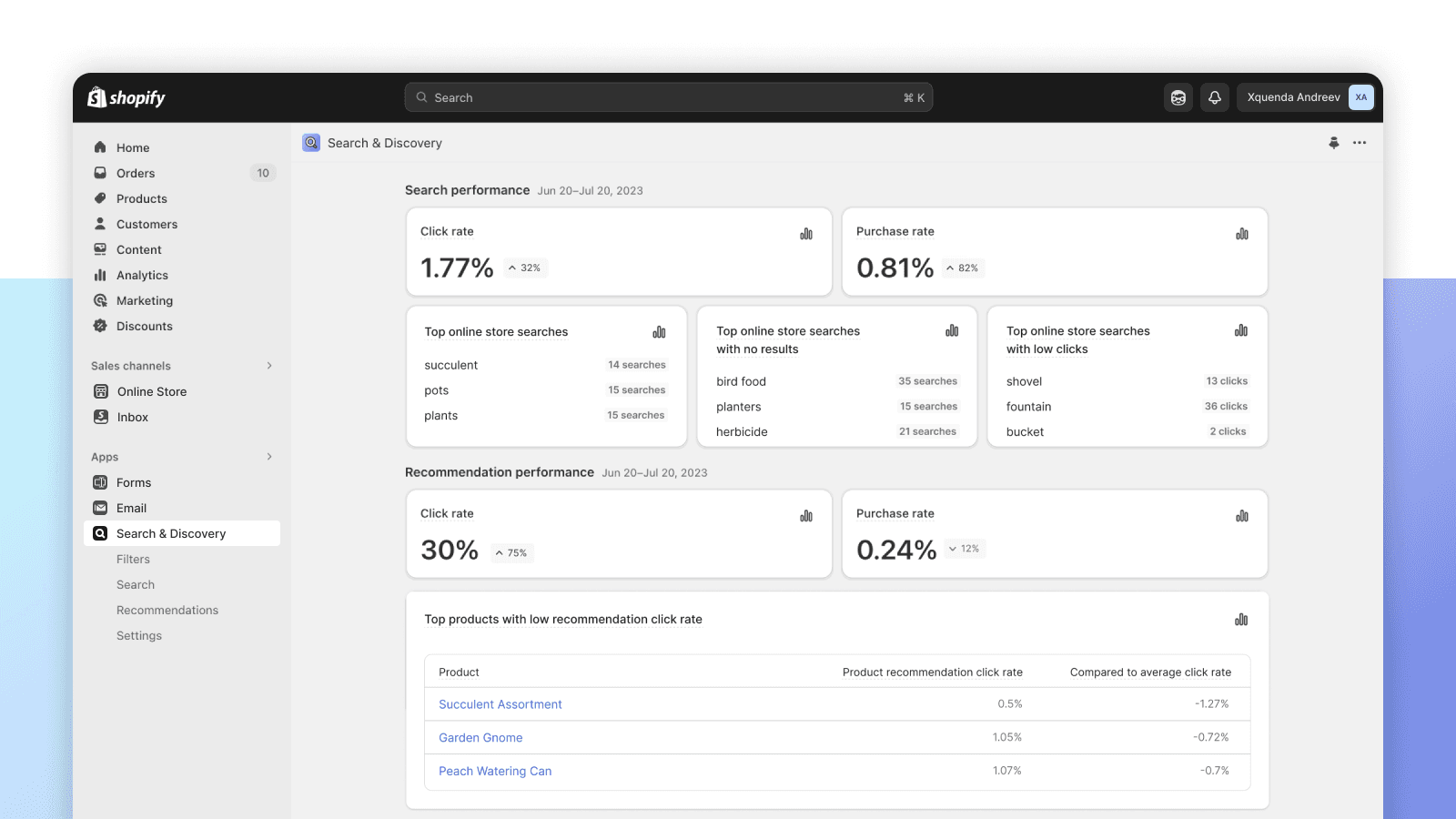 Shopify Search & Discovery shown on its Shopify App Store listing.