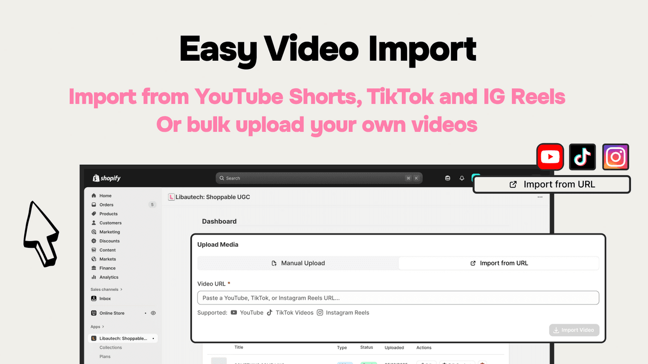 Libautech Shoppable Videos UGC turning customer videos into shoppable content near add-to-cart.