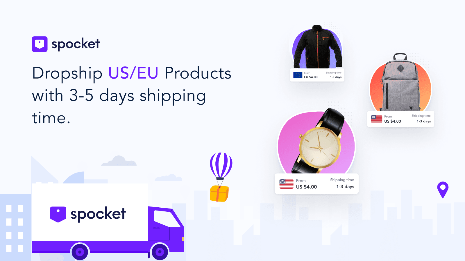Spocket Import shown on its Shopify App Store listing.