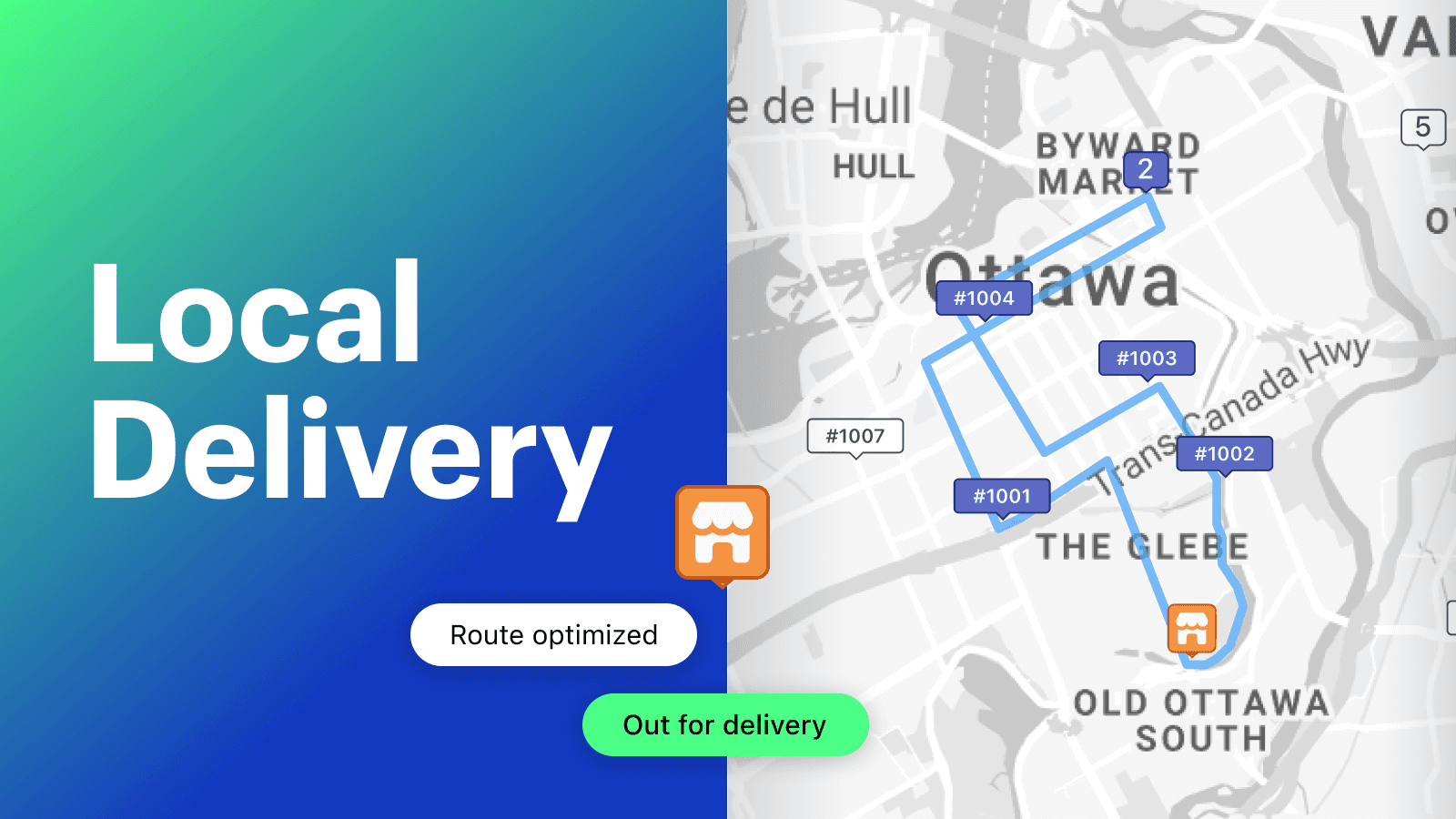 EasyRoutes Local Delivery shown on its Shopify App Store listing.