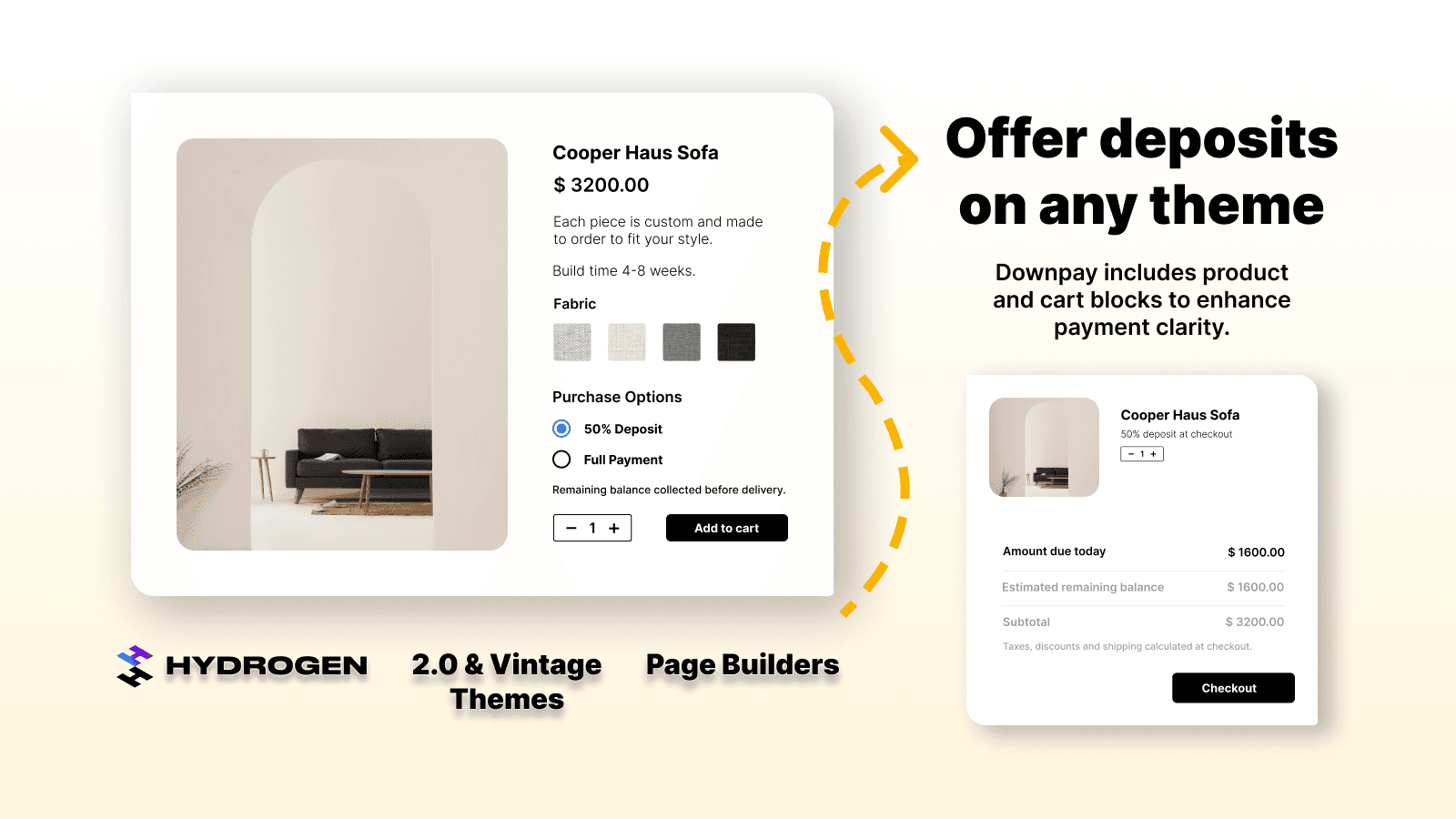 Downpay shown on its Shopify App Store listing.