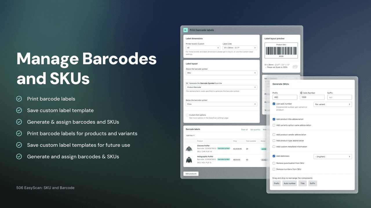 506 EasyScan scanning barcodes to verify picks and update inventory.