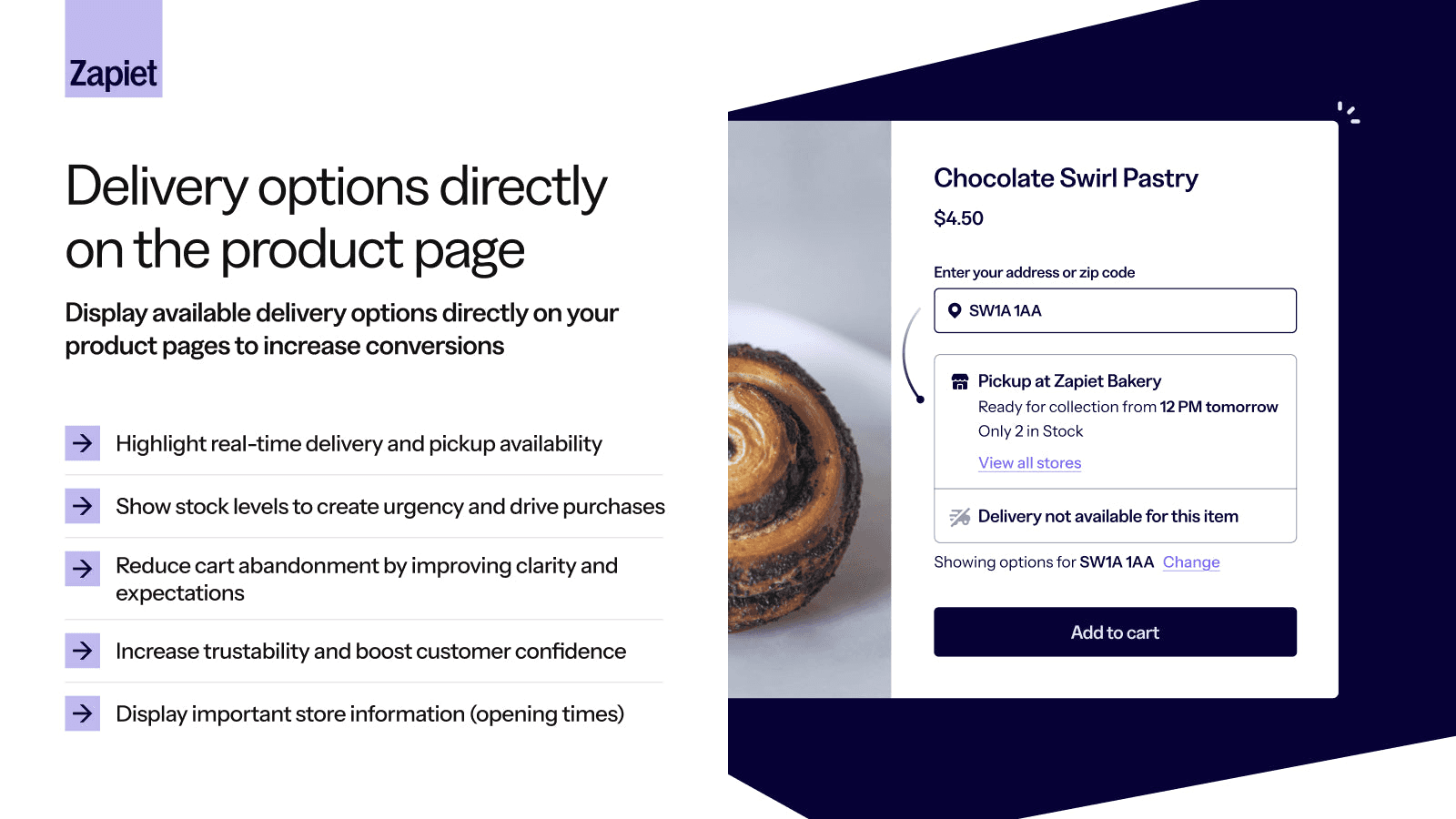 Zapiet shown on its Shopify App Store listing.