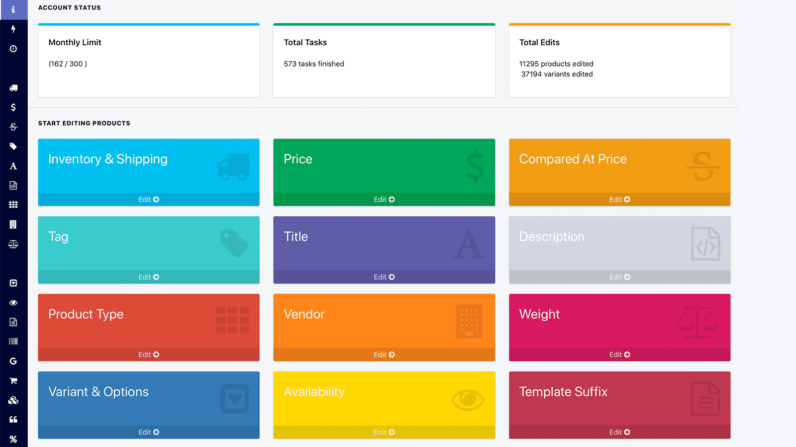 Bulk Product Edit & CSV by Hextom shown on its Shopify App Store listing.