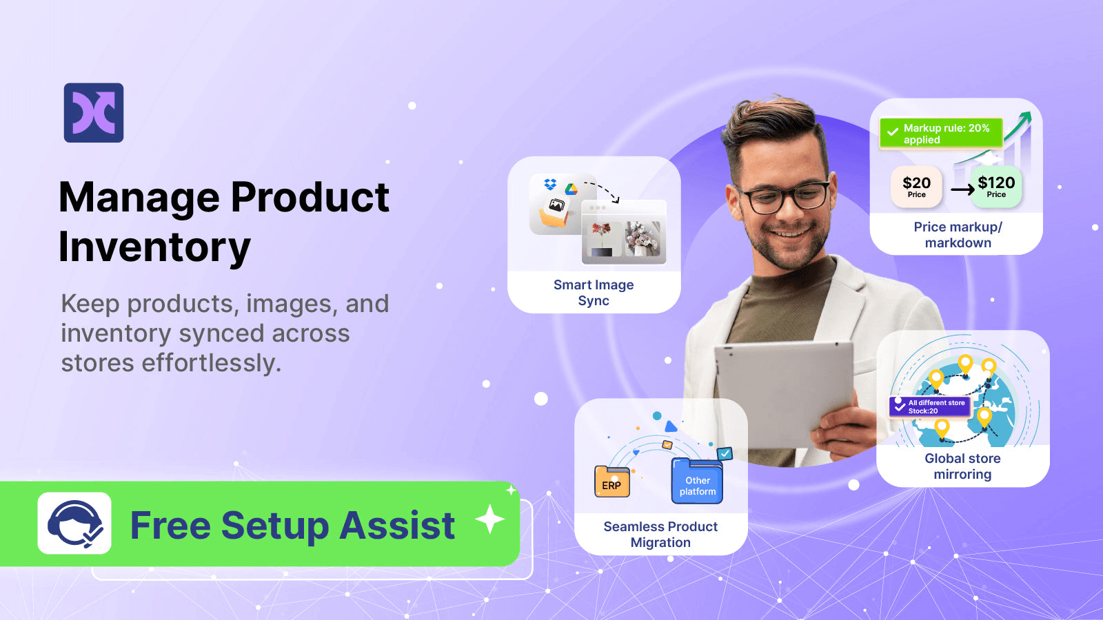 Stock Sync shown on its Shopify App Store listing.