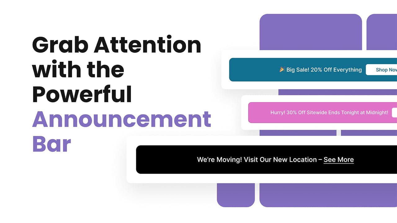 Libautech Announcement Bar with scheduling and page targeting.