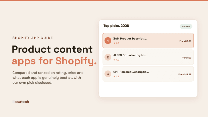 Ranked top Best Shopify Product Content Apps for 2026 with ratings and prices.