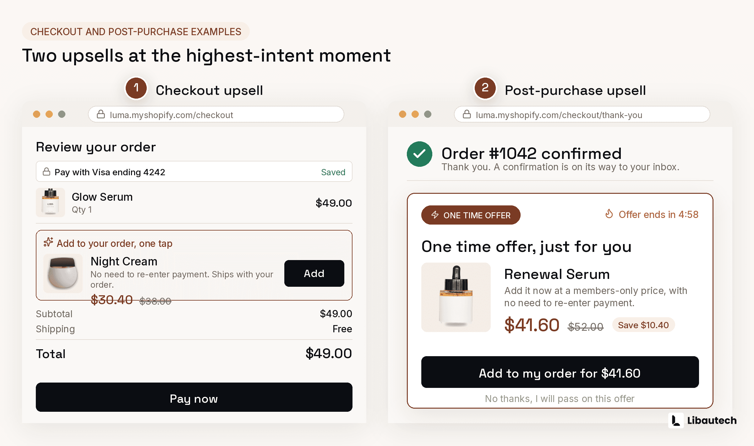 Checkout and Post-Purchase Examples