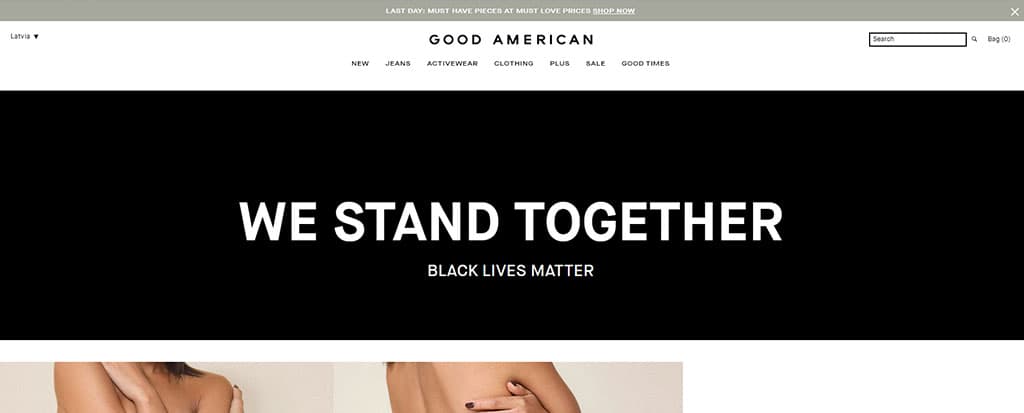 Announcement Bar Shopify Good American
