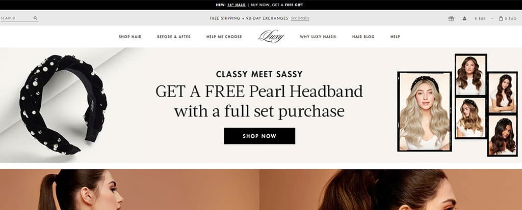 announcement bar luxyhair