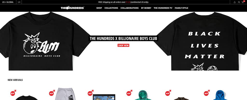 Announcement Bar Shopify The Hundreds