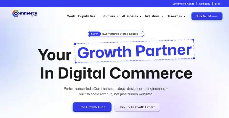 The Commerce Shop website
