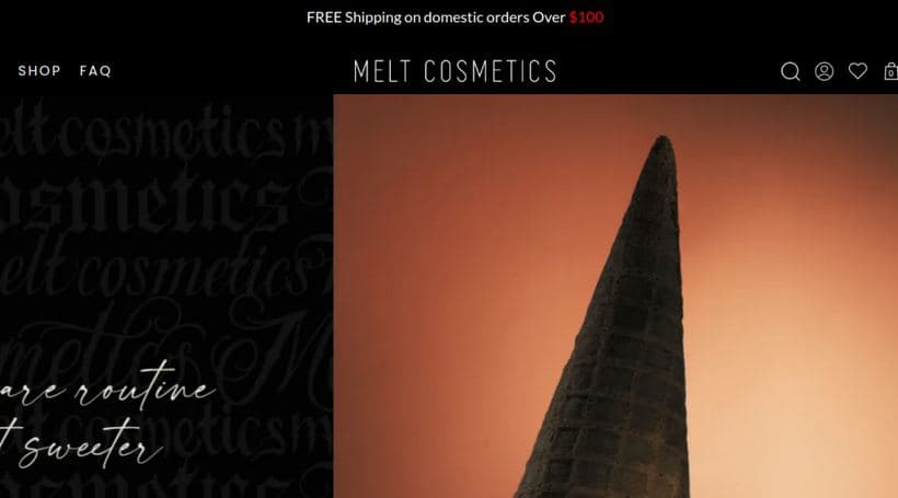Melt Cosmetics storefront, a client of Weberous