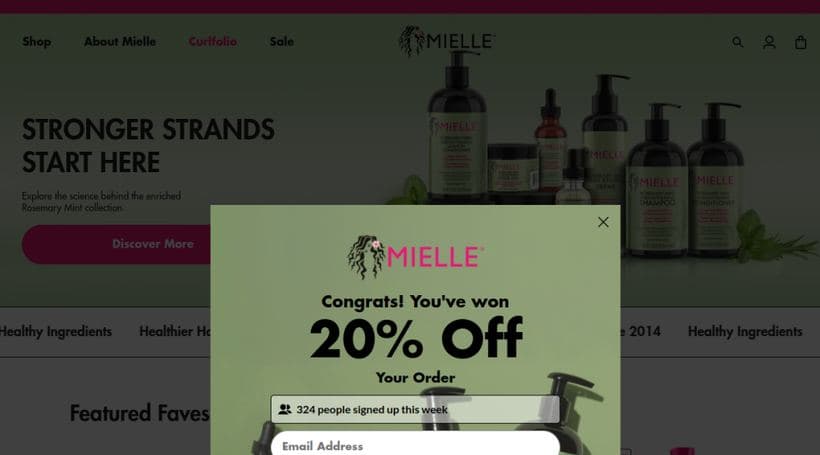 Mielle Organics storefront, a client of Mobikasa
