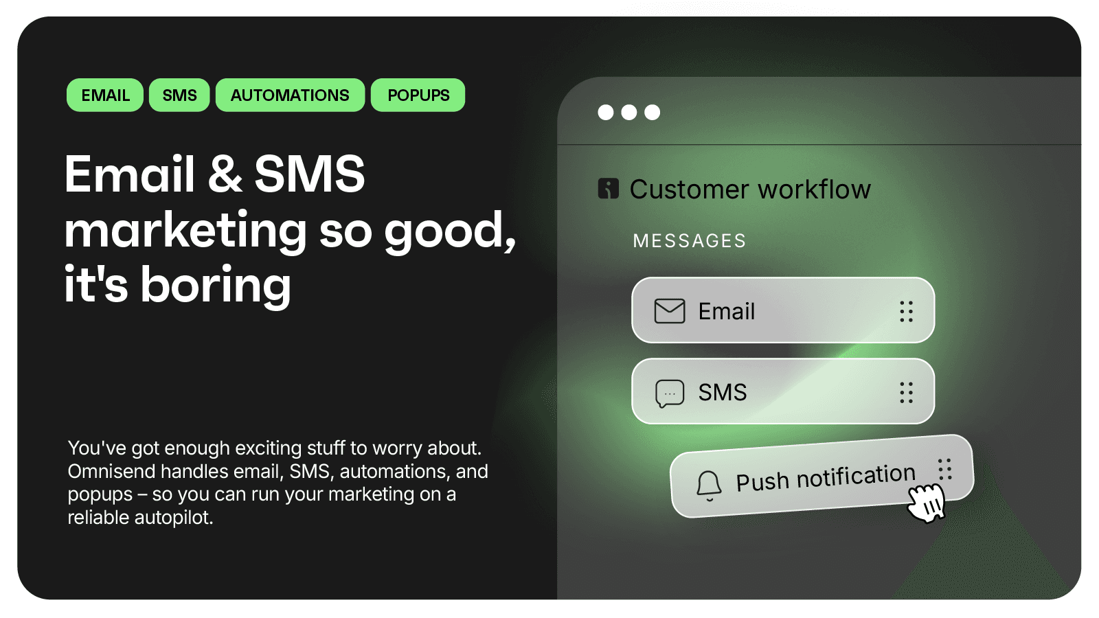Omnisend email and popups, shown on its Shopify App Store listing.