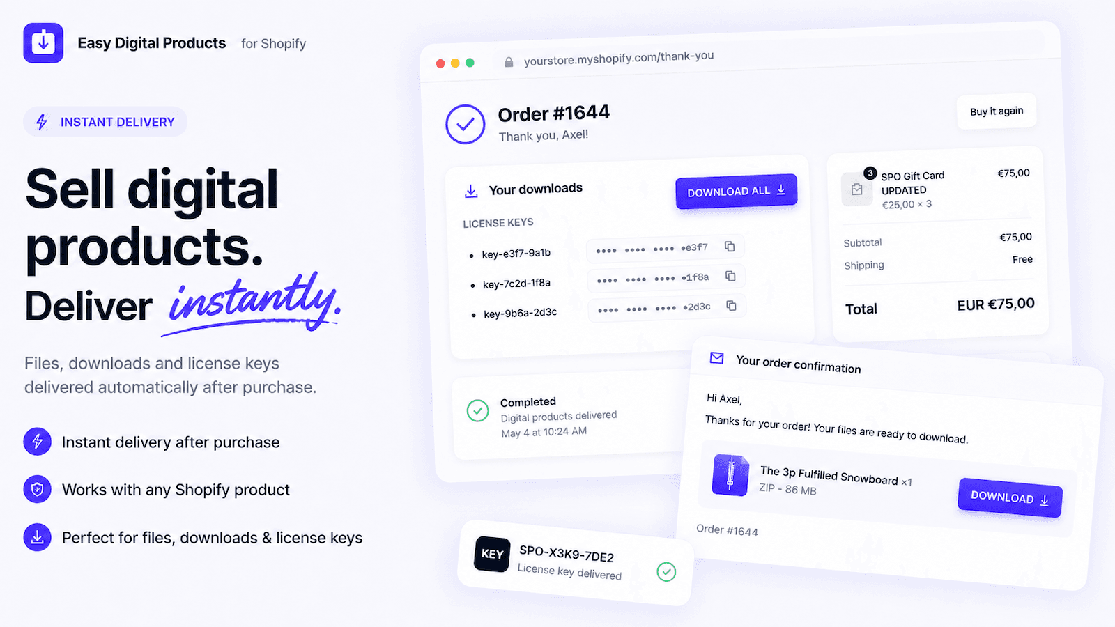 EDP shown on its Shopify App Store listing.