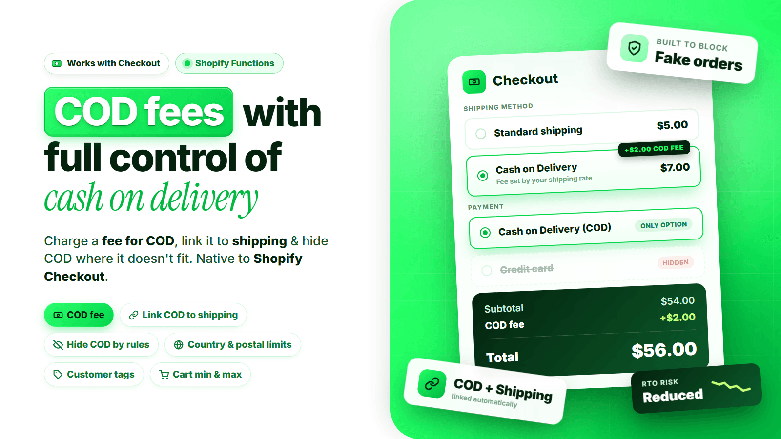 ACOD shown on its Shopify App Store listing.