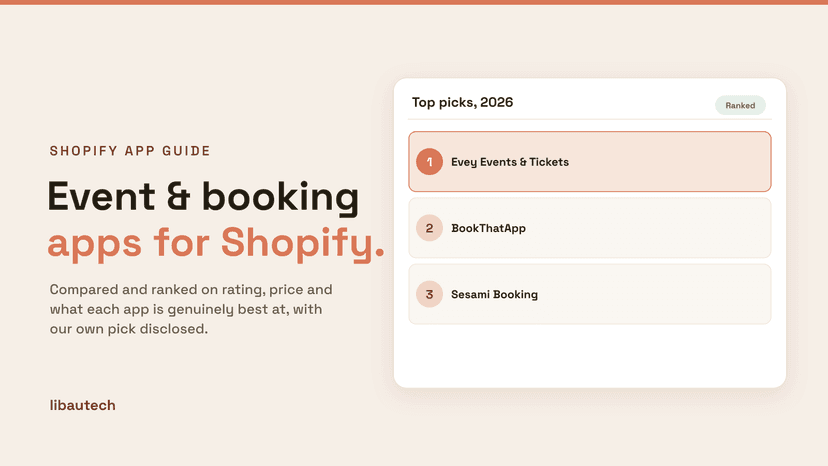 Ranked top Best Shopify Event Booking & Scheduling Apps for 2026.
