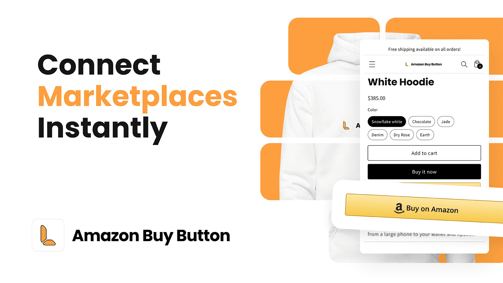 Libautech Amazon Buy Button shown on its Shopify App Store listing.