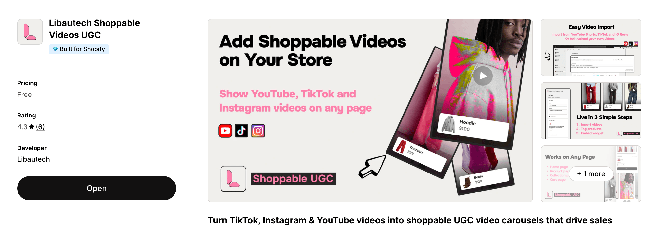 Libautech Shoppable Videos UGC Shopify app