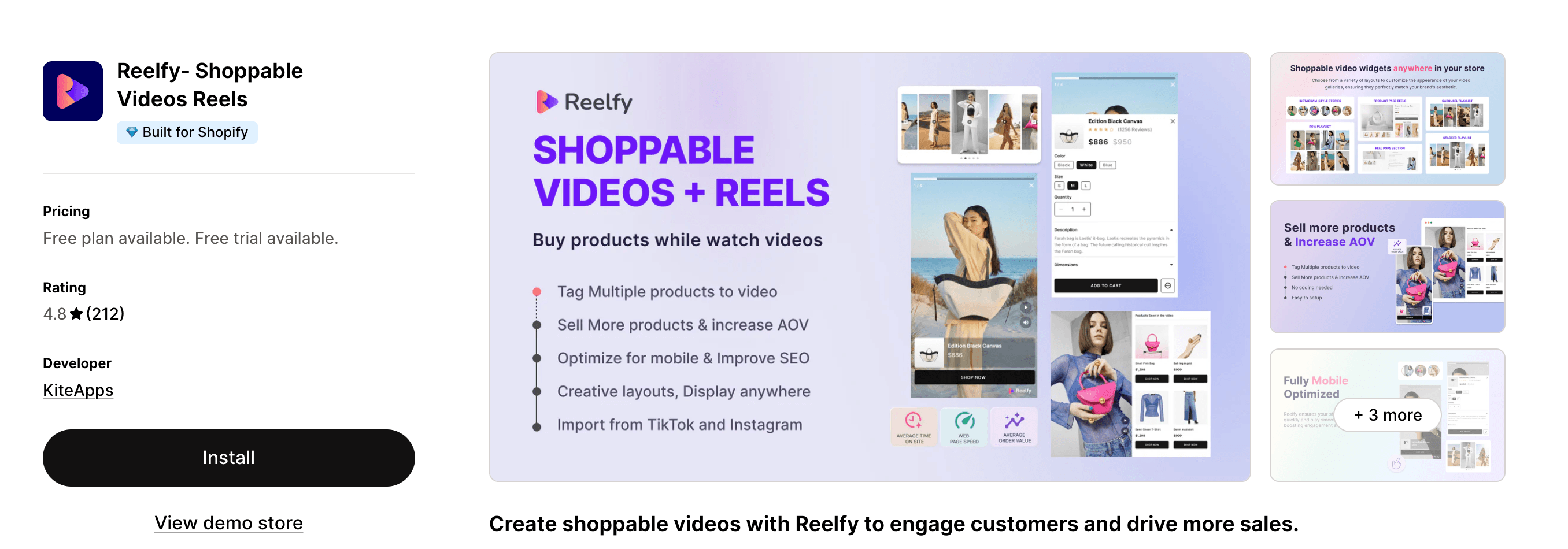 Reelfy Shoppable Videos Reels Shopify app