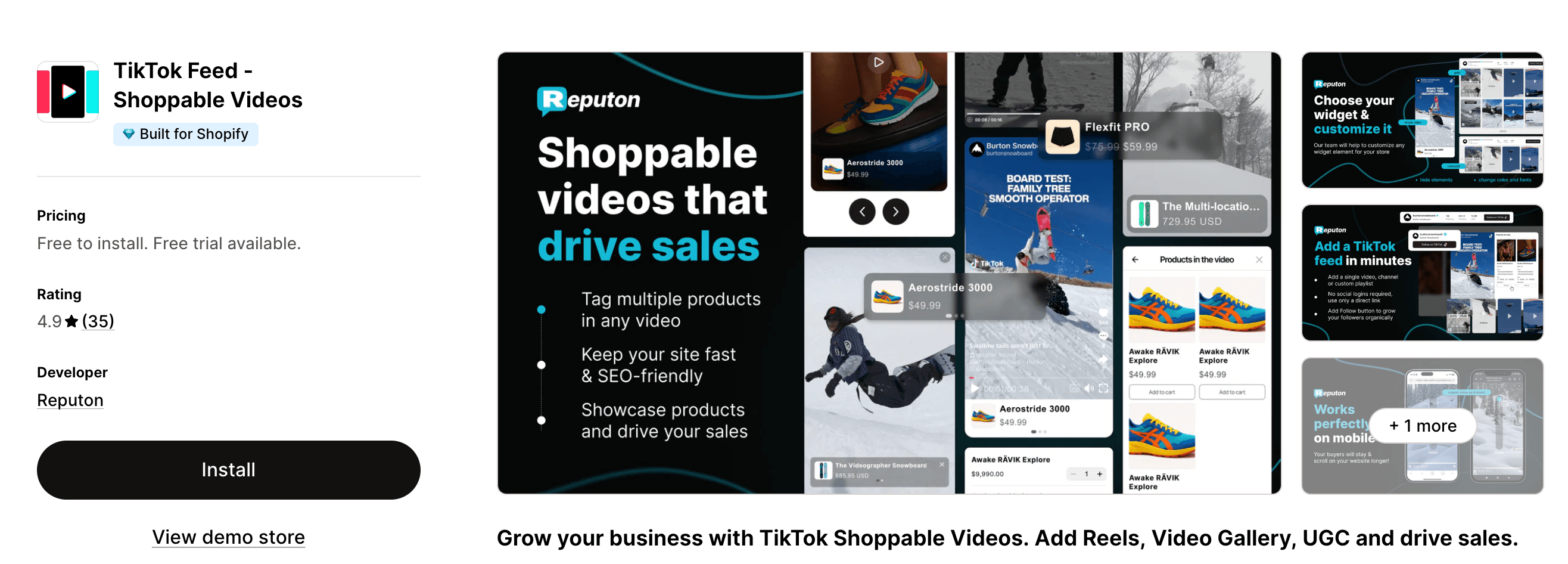 TikTok Feed Shoppable Videos Shopify app